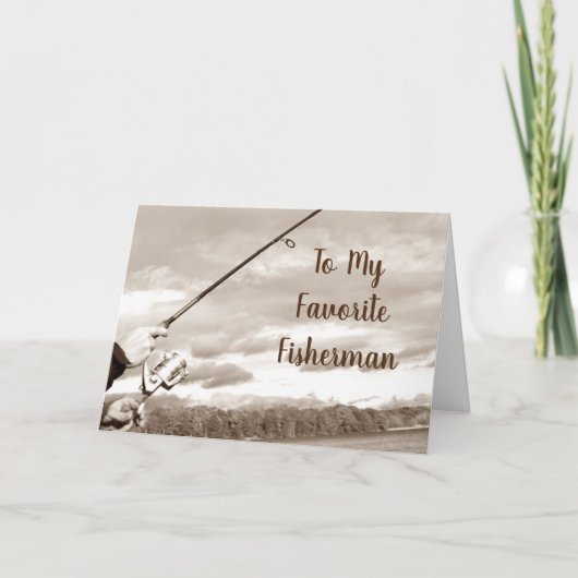 私の釣り人の記念日お気に入りのおめでとう カード (正面)