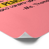 私の鉛筆を先生教室に戻おもしろいして ポスター (角)