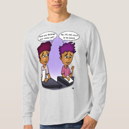 私の鉛筆灰色の男性の長袖Tシャツに刺さった Tシャツ