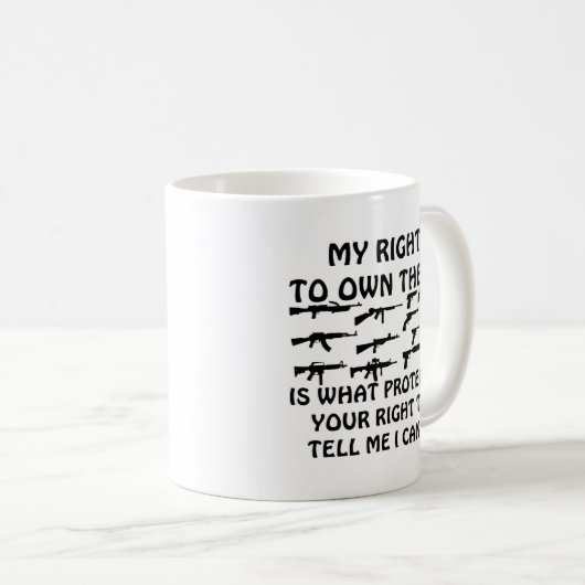 私の銃の権利はあなたの憲法修正第1条を保護します コーヒーマグカップ (正面右)
