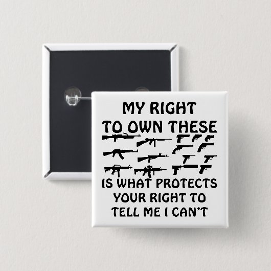 私の銃の権利保護あなたの最初の修正の権利 缶バッジ (正面&裏面)