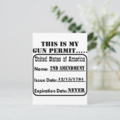 私の銃の許可は決して切れない ポストカード (スタンド正面)
