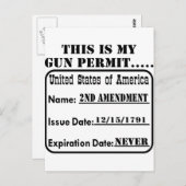 私の銃の許可は決して切れない ポストカード (正面/裏面)