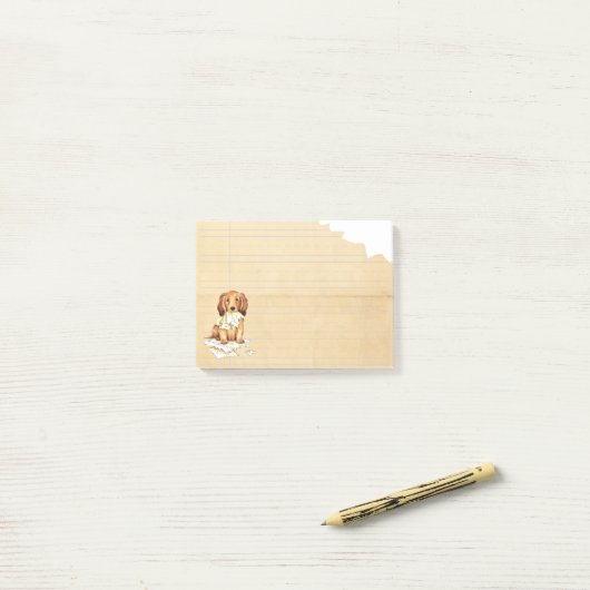 私の長い髪のダックスフントは私の宿題を食べました ポストイット (デスク上)