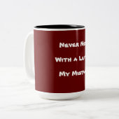 私の間違いを残して決して混乱させないで!文字 ツートーンマグカップ (正面左)