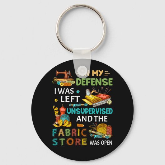 私の防衛で私は監督され離れない裁縫贈り物 キーホルダー (正面)