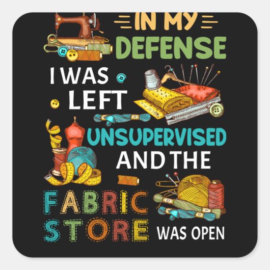 私の防衛で私は監督され離れない裁縫贈り物 スクエアシール (正面)