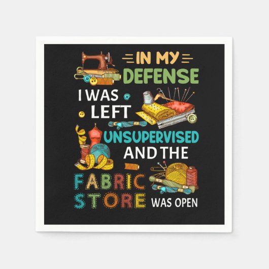 私の防衛で私は監督され離れない裁縫贈り物 スタンダードカクテルナプキン (正面)