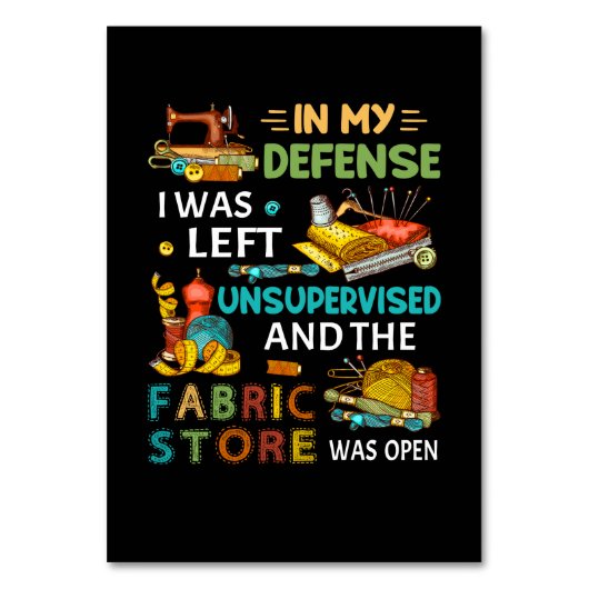 私の防衛で私は監督され離れない裁縫贈り物 テーブルナンバー (正面)