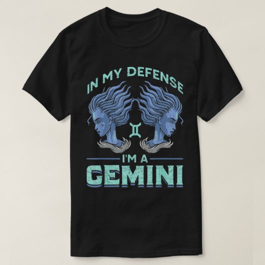 私の防衛でGeminiの〔占星術の〕十二宮図標識 Tシャツ (デザイン正面)