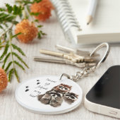 私の離れハートにアライグマ足跡かわいい動物K キーホルダー (正面右)