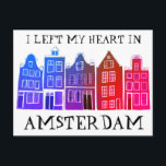 私の離れハートはアムステルダムHolland Canal Housesにある ポストカード<br><div class="desc">この甘いアムステルダムの家のパタお洒落ーンアートの葉書とメッセージを送信すカスタマイズる。それを変更したり、文字を追加することができる。背面に独自の文字を追加。私の店にもっと色や柄をチェックしなさい！トート、ステッカー、磁石、帽子やティーなど、より多くの一致するアイテム。何か作もしった物が欲しいカスタムって。もし買お前は感謝してい!Instagramで共有した写真を必ずラベルして下さい@shoshannahscribbles :)</div>