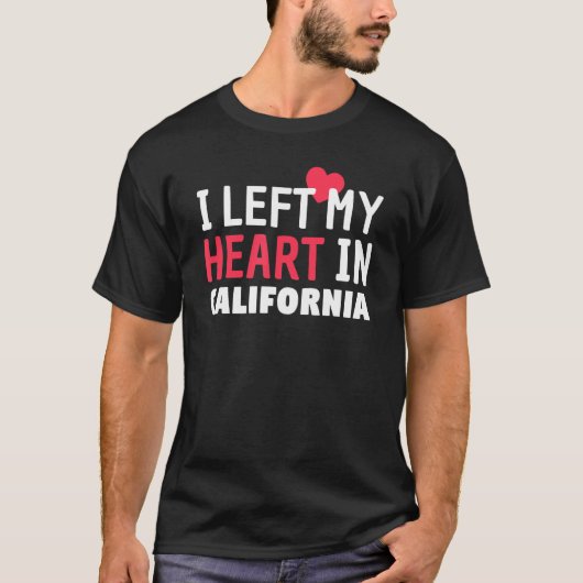 私の離れハートはカリフォルニアホーム州愛国的 Tシャツ (正面)