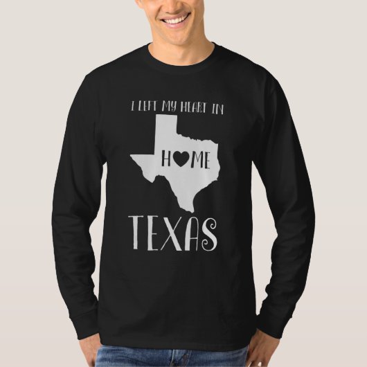 私の離れハートはホームテキサス州州の米国 Tシャツ (正面)