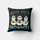 私の雪おもしろいのクリスマスで子どもっぽい クッション (裏面)