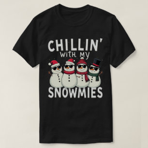 私の雪でチリンのおもしろい雪だるまクリスマス Tシャツ