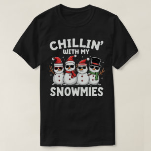 私の雪でチリンのおもしろい雪だるまクリスマス Tシャツ