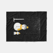 私の雪でチリンのクリスマス霜の降りた雪だるま フリースブランケット (正面(横))