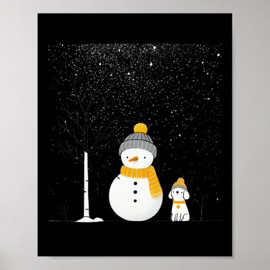 私の雪でチリンのクリスマス霜の降りた雪だるま ポスター (正面)