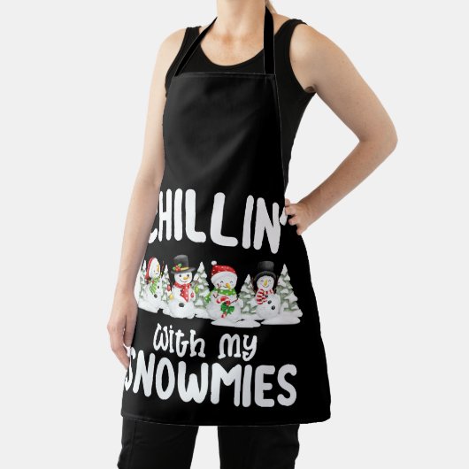 私の雪でチリン雪だるまクリスマス エプロン (インサイチュ)