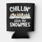 私の雪でチリン雪だるまクリスマス 缶クーラー (正面)