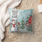 私の雪とチリのクリスマスホワイト冬Th クッション (ブランケット)