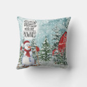 私の雪とチリのクリスマスホワイト冬Th クッション (裏面)