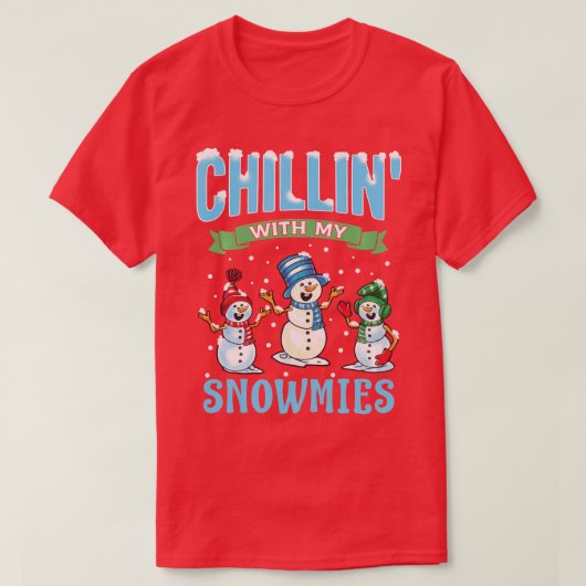 私の雪のチリのクリスマス雪だるまおもしろいH Tシャツ (デザイン正面)