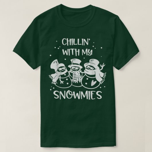 私の雪のチリのクリスマス雪だるま Tシャツ (デザイン正面)