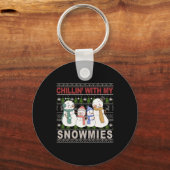 私の雪の醜いクリスマスおもしろいとチリ キーホルダー (正面)