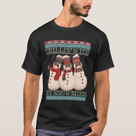 私の雪の醜いクリスマスの雪だるまでチリン Tシャツ (正面)