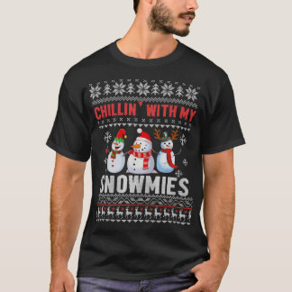 私の雪の醜いクリスマスの雪だるまSとチリ Tシャツ