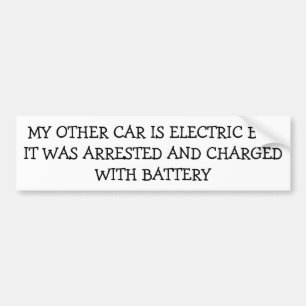 私の電気自動車は電池によって満たしました阻止されました バンパーステッカー