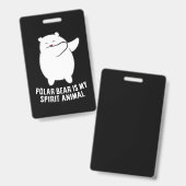 私の霊性動物のホッキョクグマかわいいホッキョクグマ恋人 バッジ (正面&裏面)