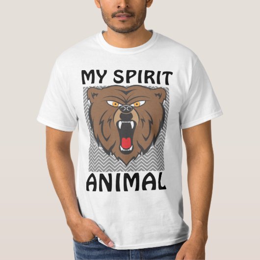 私の霊性動物のTシャツをグイッと引っ張る Tシャツ (正面)
