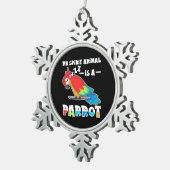 私の霊性動物はオウムである スノーフレークピューターオーナメント (右)