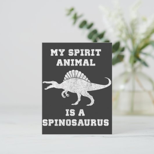 私の霊性動物はスピノサウルス恐竜の贈り物 ポストカード (スタンド正面)