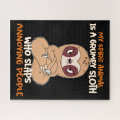 私の霊性動物は不機嫌な怠け者だ ジグソーパズル (横)