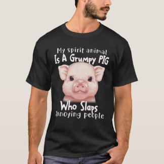 私の霊性動物は愚痴っぽい豚だおもしろい Tシャツ