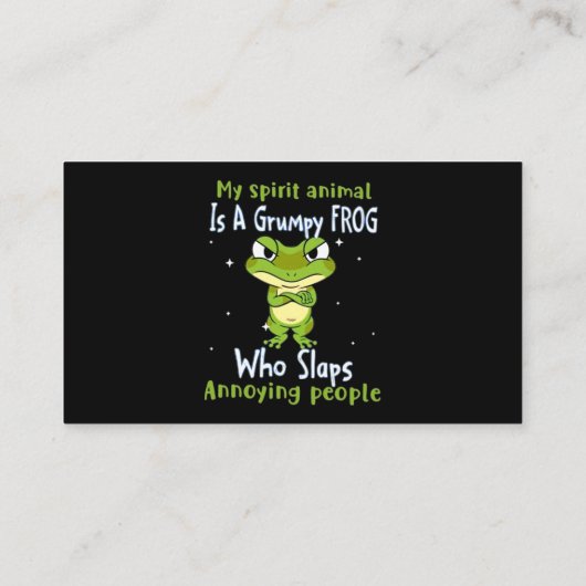 私の霊性動物はAnnoyiを叩く不機嫌なカエルである 名刺 (裏面)