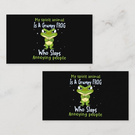 私の霊性動物はAnnoyiを叩く不機嫌なカエルである 名刺 (正面/裏面)