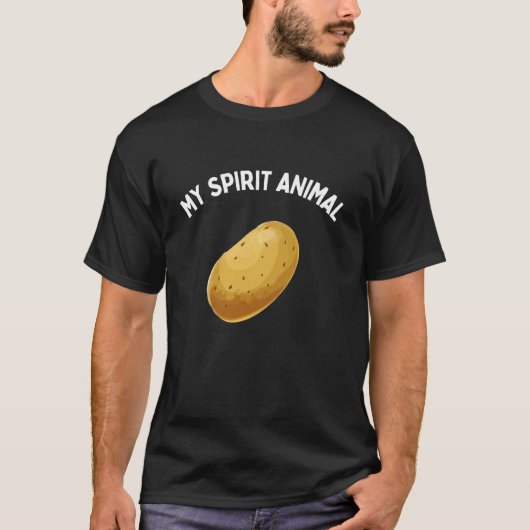 私の霊獣はジャガイモTシャツ 面白いポテト Tシャツ (正面)