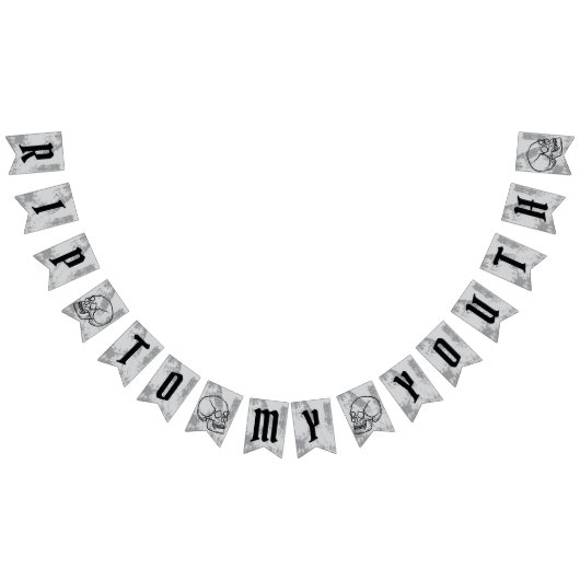 私の青少年葬儀をテーマにした誕生日バナーへのRIP バンティングフラッグ (全)