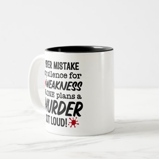 私の静かなコーヒーの引用文を間違えなおもしろいい ツートーンマグカップ (正面左)