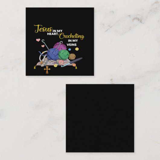 私の静脈の中のハートの中のイエス スクエア名刺 (正面/裏面)