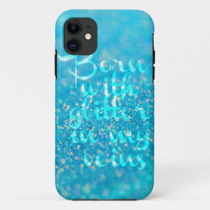 私の静脈の(青い) iPhoneの箱のグリッターと生まれて下さい iPhone 11 ケース