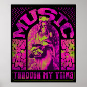 私の静脈を介した音楽ヒッピー人魚のスケルトン ポスター (正面)