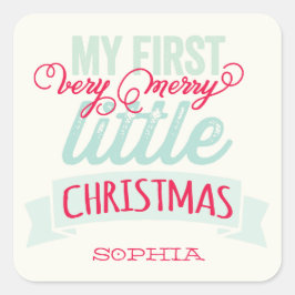 私の非常にメリー小さなクリスマスベビー1stクリスマス スクエアシール