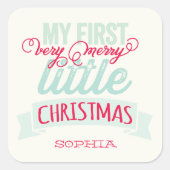 私の非常にメリー小さなクリスマスベビー1stクリスマス スクエアシール (正面)