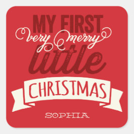 私の非常にメリー小さなクリスマスベビー1stクリスマス スクエアシール